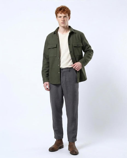 Ravin Men’s Relaxed-Fit Snap-Button Over-Shirt – Olive Green - O178320