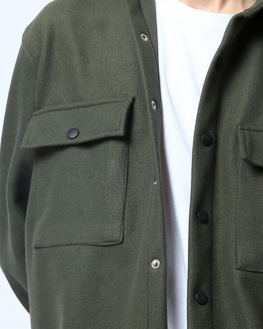 Ravin Men’s Relaxed-Fit Snap-Button Over-Shirt – Olive Green - O178320