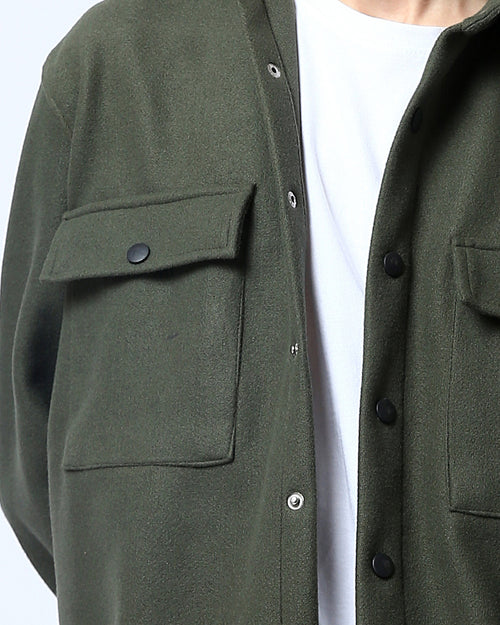 Ravin Men’s Relaxed-Fit Snap-Button Over-Shirt – Olive Green - O178320