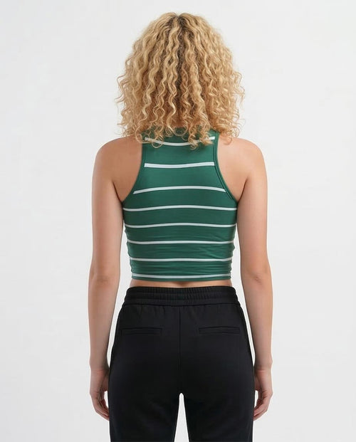 Ravin Forest Green Striped Racerback Crop Top - o178380