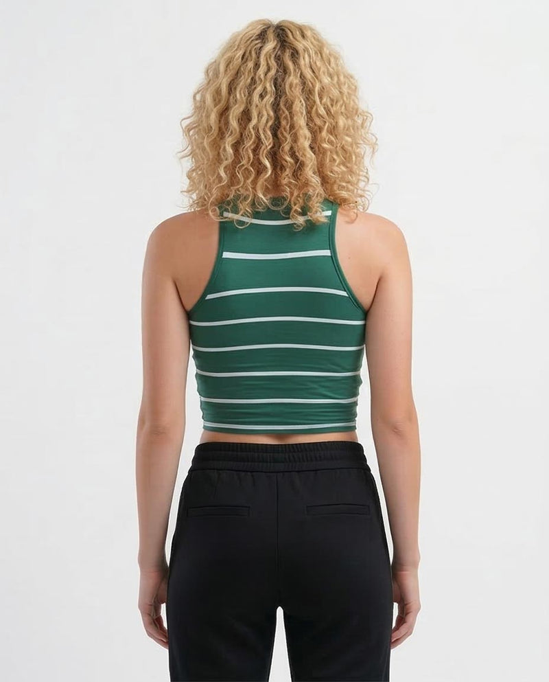Ravin Forest Green Striped Racerback Crop Top - o178380