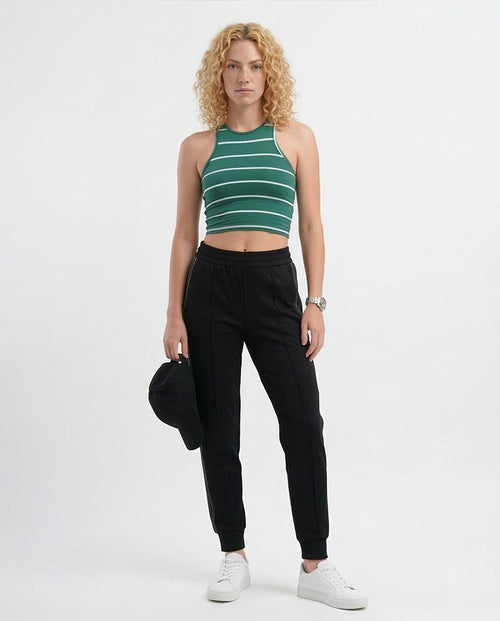 Ravin Forest Green Striped Racerback Crop Top - o178380