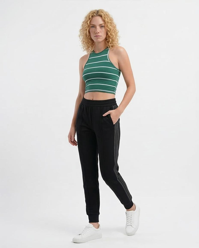 Ravin Forest Green Striped Racerback Crop Top - o178380