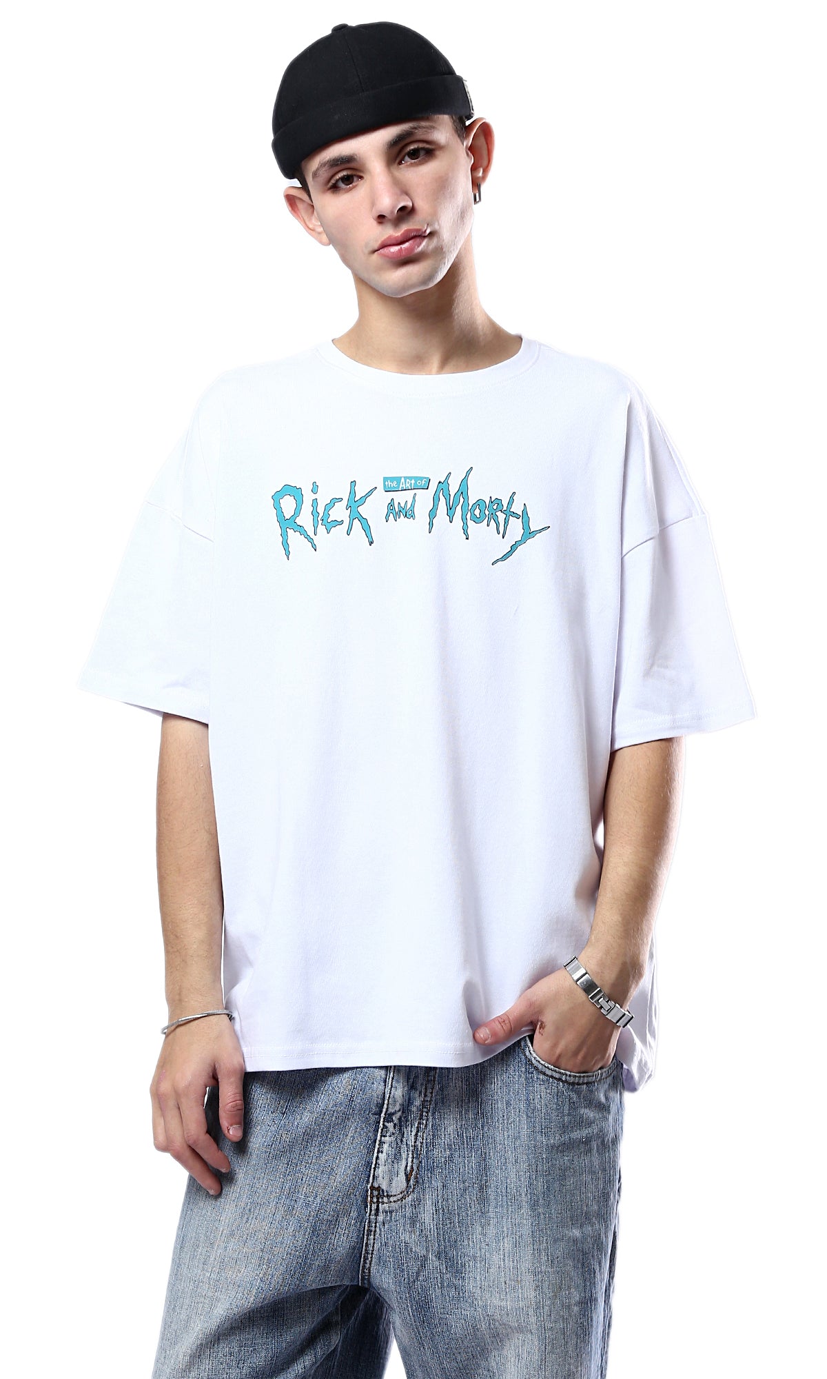 O178409 Front Print & Back "Rick And Morty" White Tee