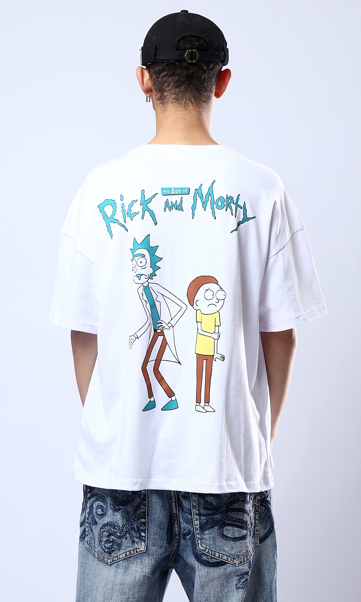 O178409 Front Print & Back "Rick And Morty" White Tee