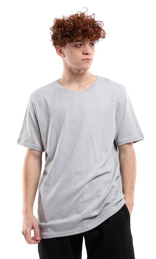 O178559 Short Sleeves Perforated Lightweight Grey Tee