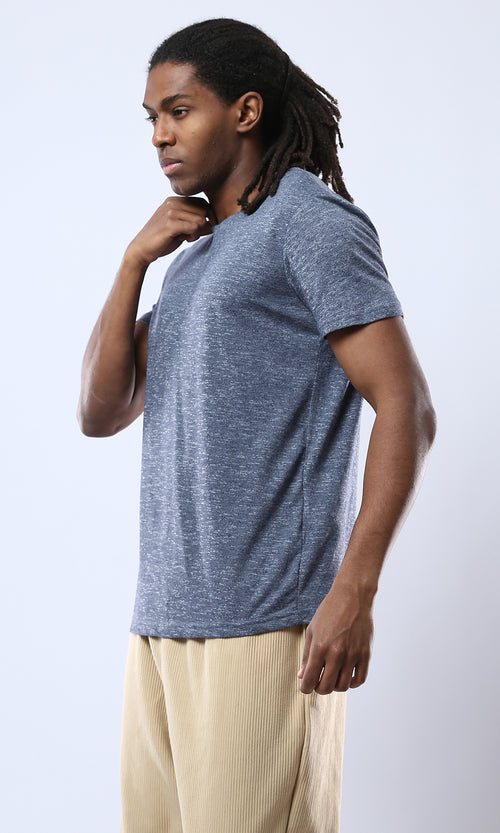Indigo Marl Short Sleeve Crew Neck Tee - 0178872
