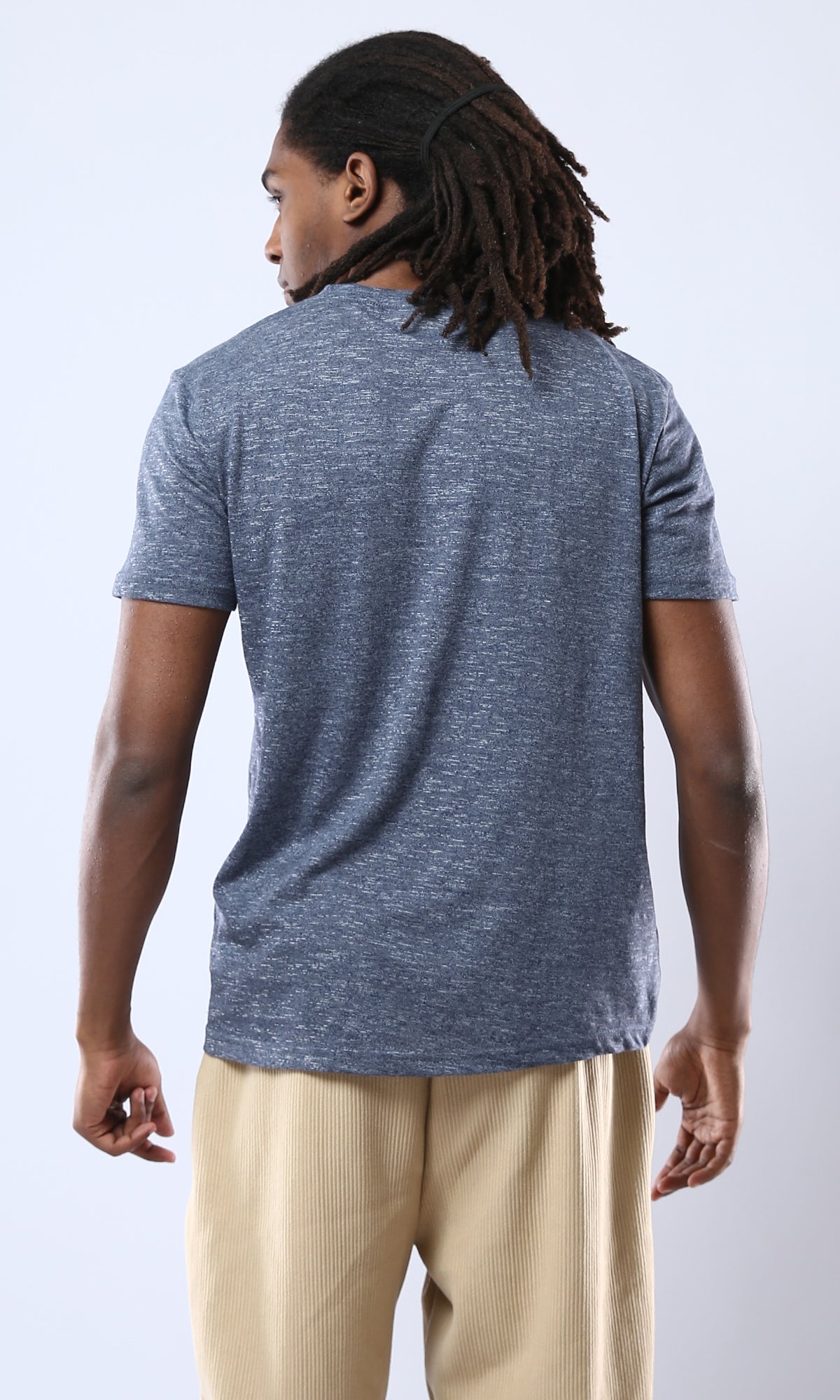 Indigo Marl Short Sleeve Crew Neck Tee - 0178872