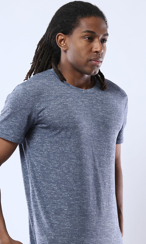 Indigo Marl Short Sleeve Crew Neck Tee - 0178872
