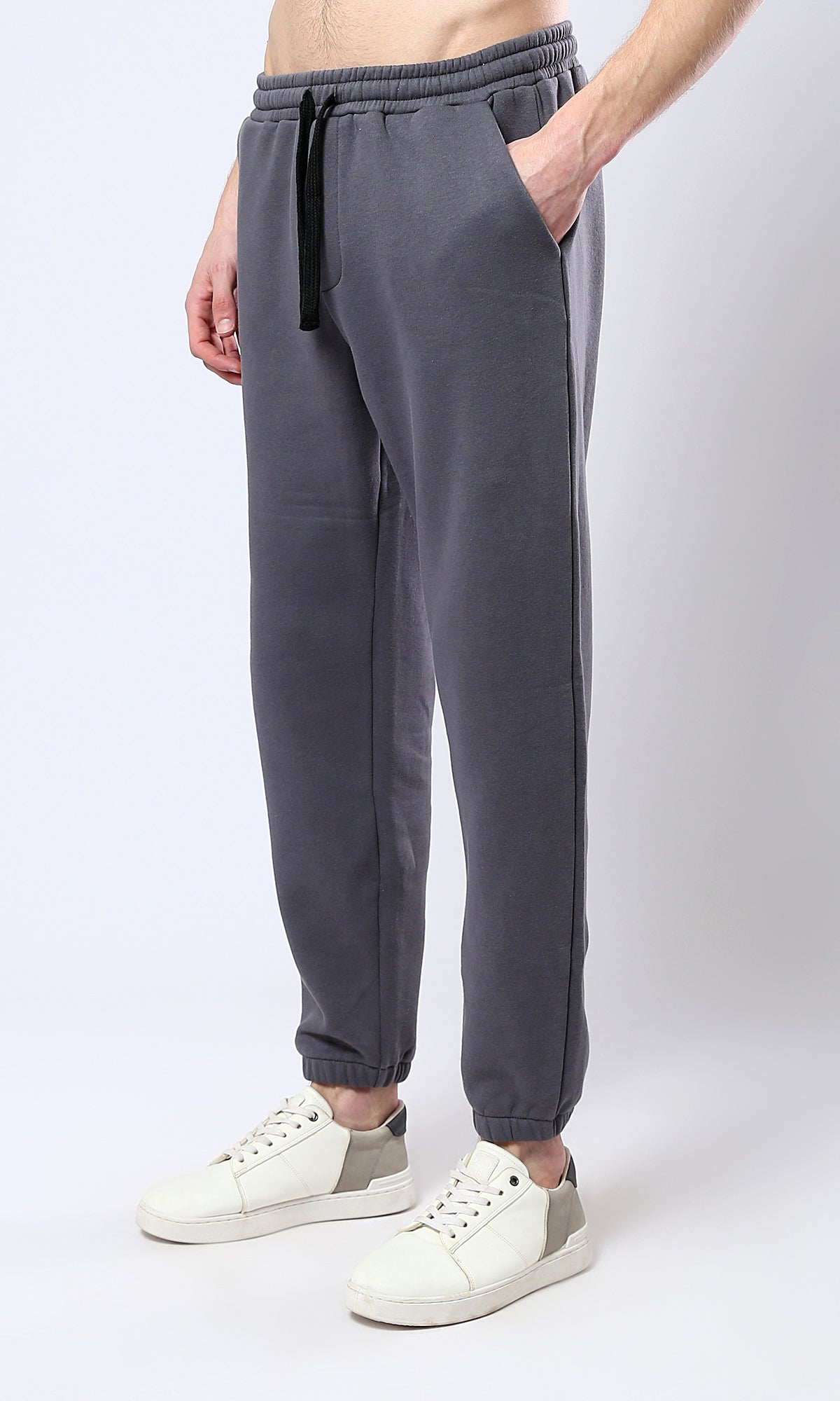 O178902 Dark Grey Regular Fit Jogger Pants With Pockets