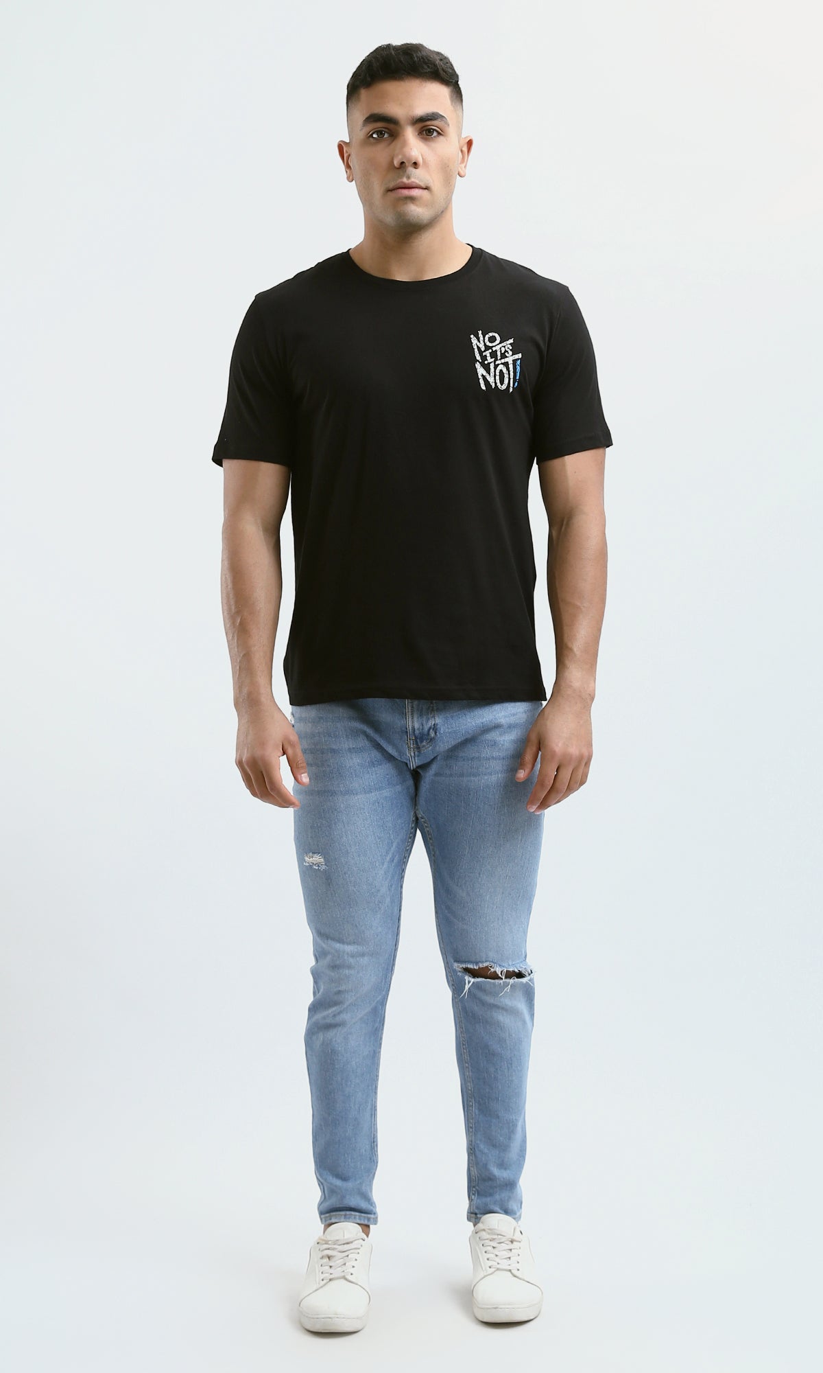 O178915 "No It'S Not" Black Printed Short Sleeves Tee