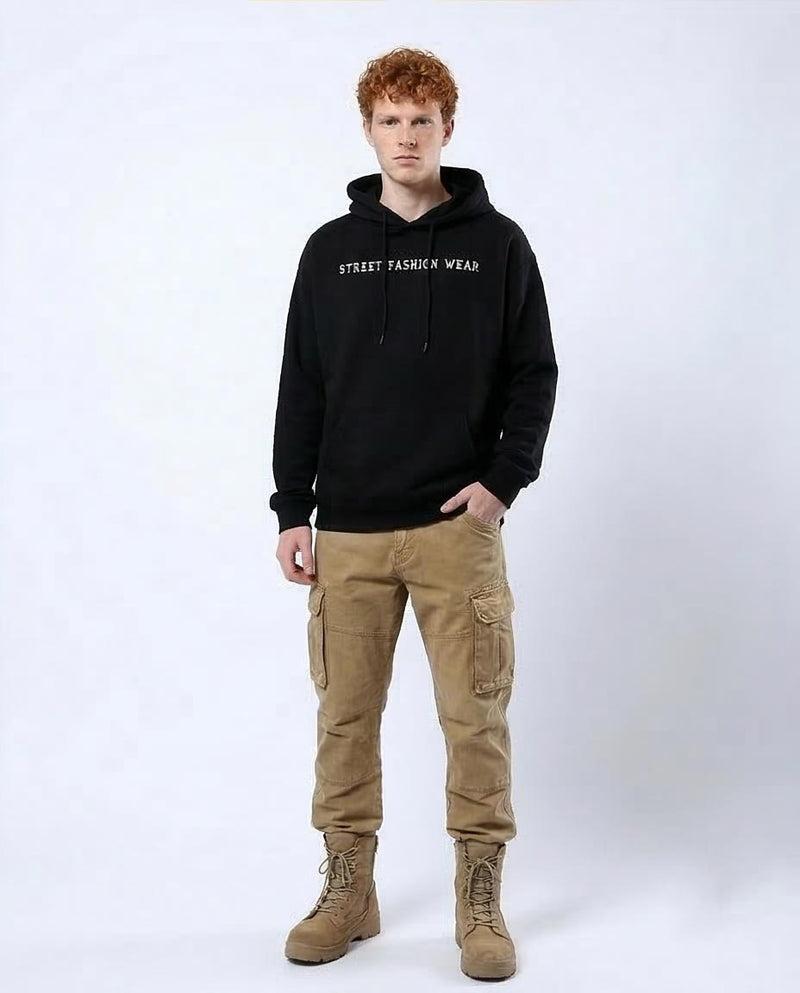 RAVIN | "STREET BOYS" Distressed Oversized Hoodie - o178923