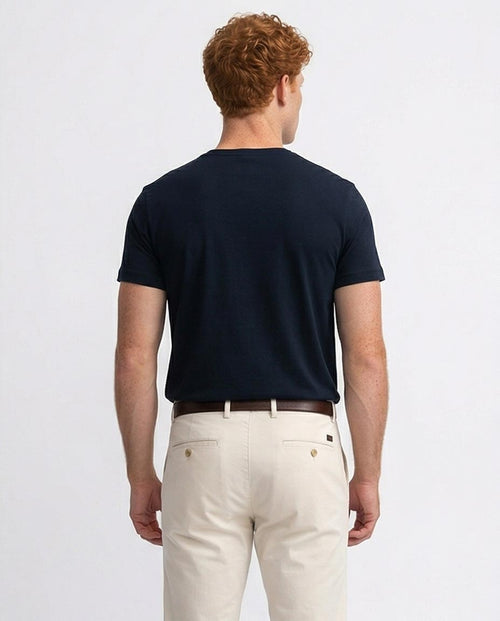 تي شيرت قطن سهل الارتداء بأكمام قصيرة - أسود