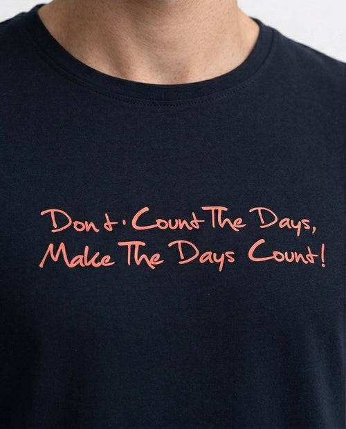 تي شيرت قطن سهل الارتداء بأكمام قصيرة - أسود