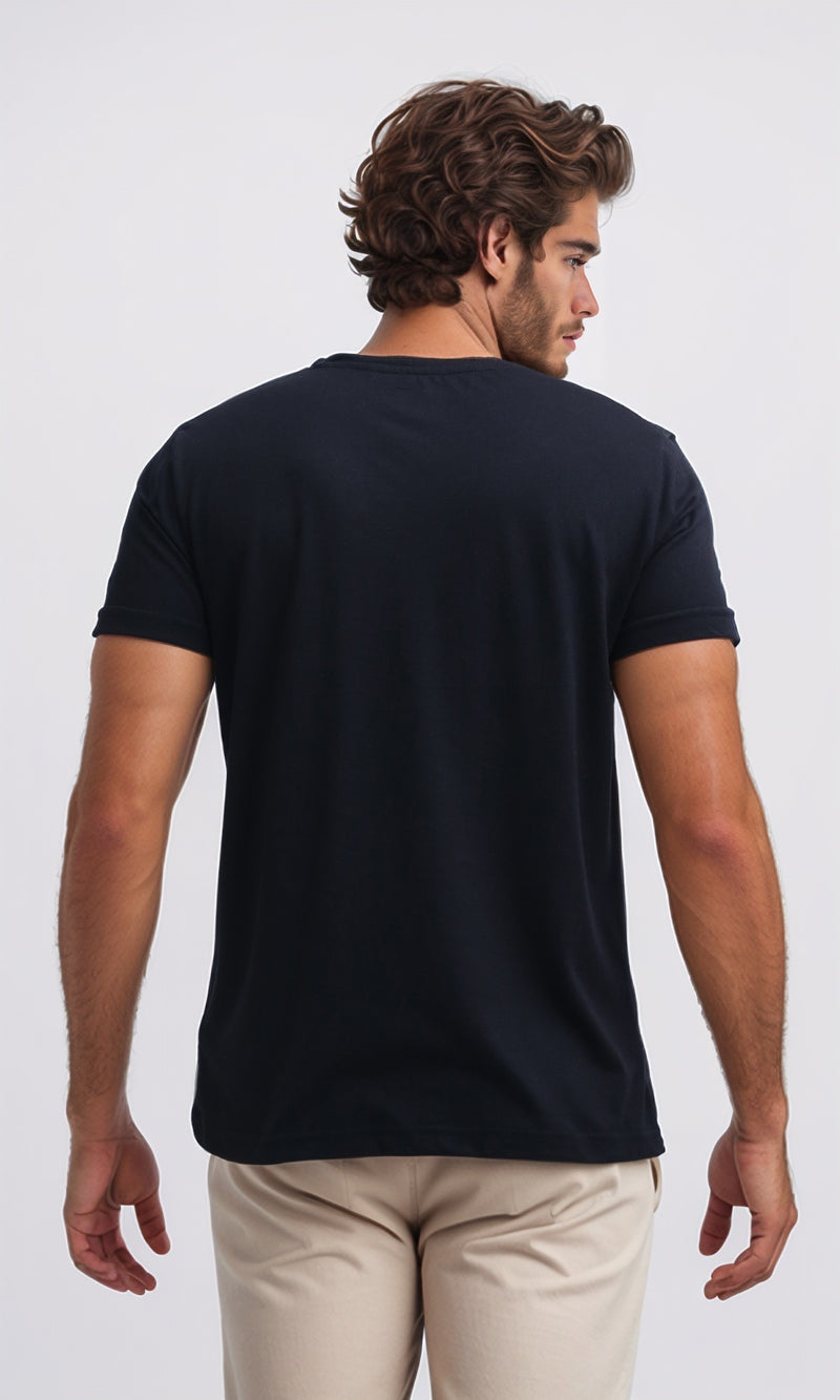 O178951 Printed "Future" Short Sleeves Cotton Tee - Black