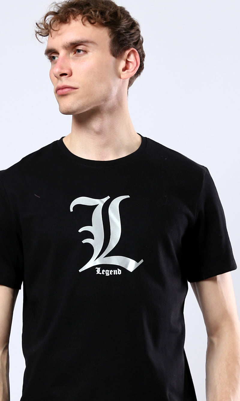 O178956 Printed "Legend" Short Sleeves Tee - Black 