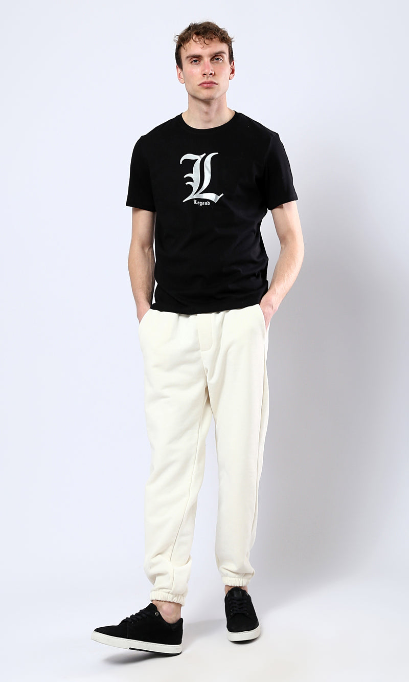O178956 Printed "Legend" Short Sleeves Tee - Black 