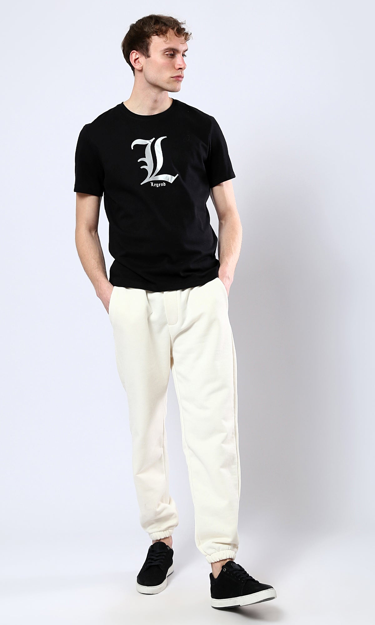 O178956 Printed "Legend" Short Sleeves Tee - Black 