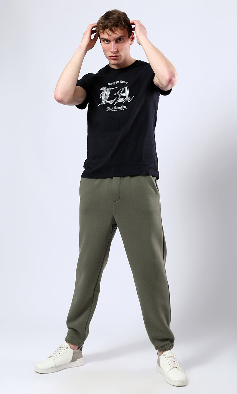 O178960 "Los Angeles" Short Sleeves Slip On Tee - Black