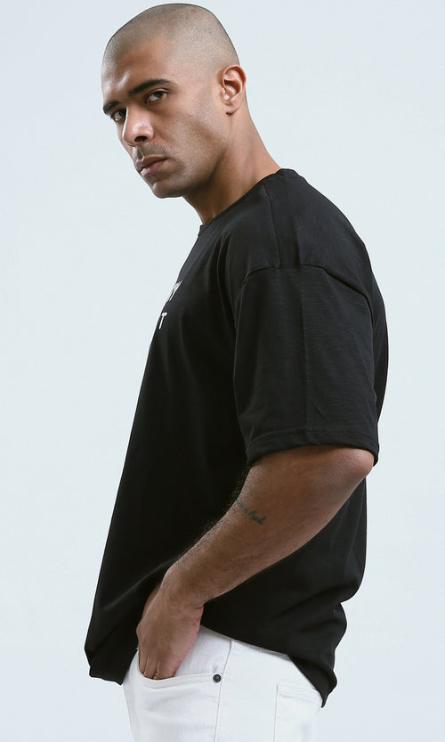 O178975 - "No Story" Black Printed Short Sleeves Tee