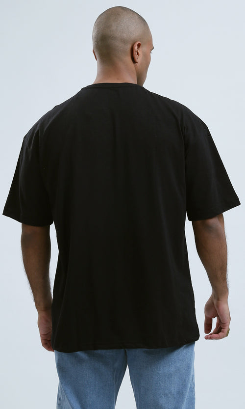 O178977 - "Stay Strong" Printed Elbow Sleeves Black Tee
