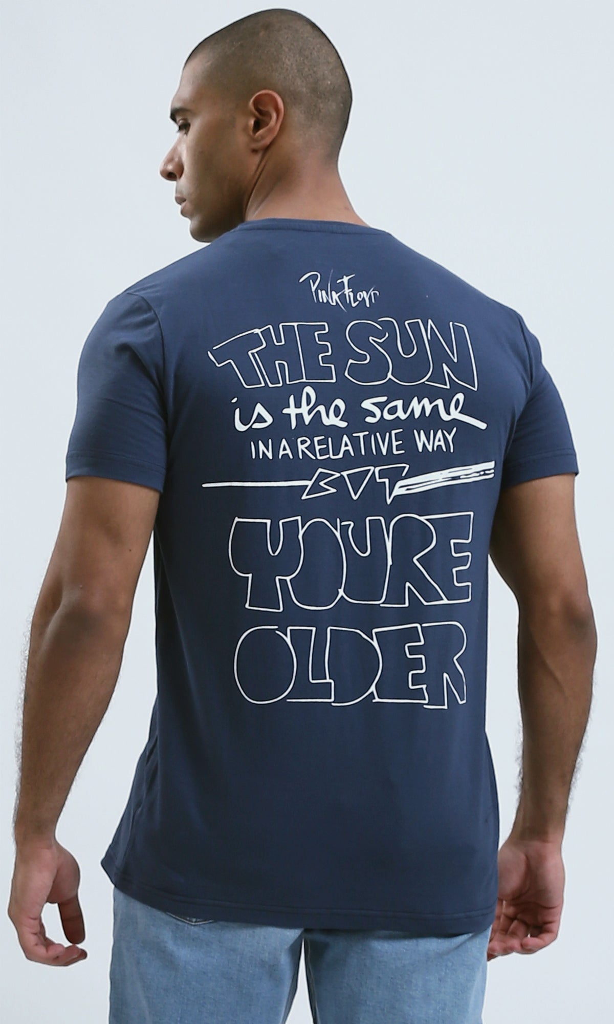 O179007 Crew Neck Navy Blue Slip On Summer Tee