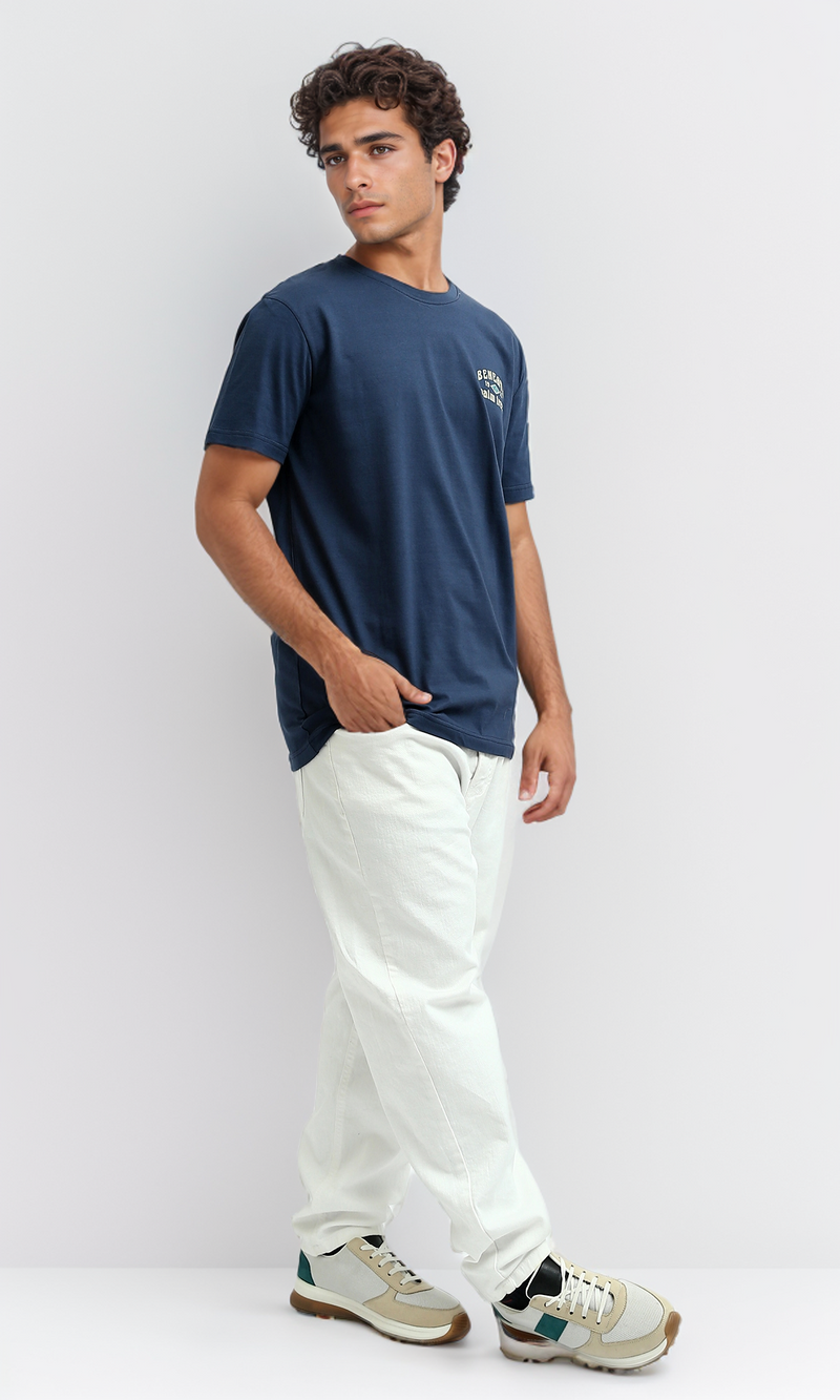 تي شيرت صيفي كحلي بأكمام قصيرة