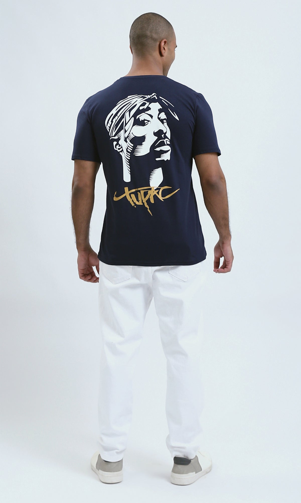O179015 - Round Neck Short Sleeves Heather Navy Blue Tee