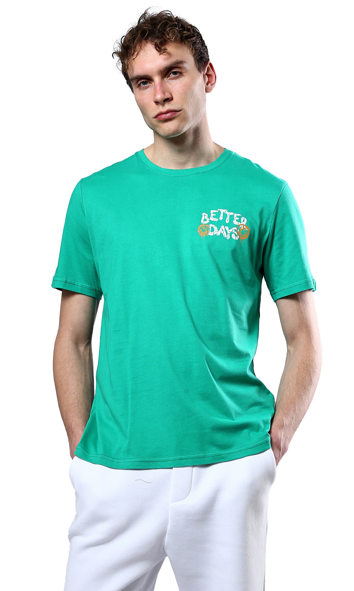 O179021 Light Green "Better Days" Short Sleeves Tee