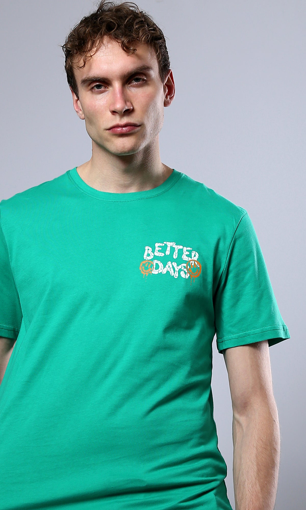 O179021 Light Green "Better Days" Short Sleeves Tee