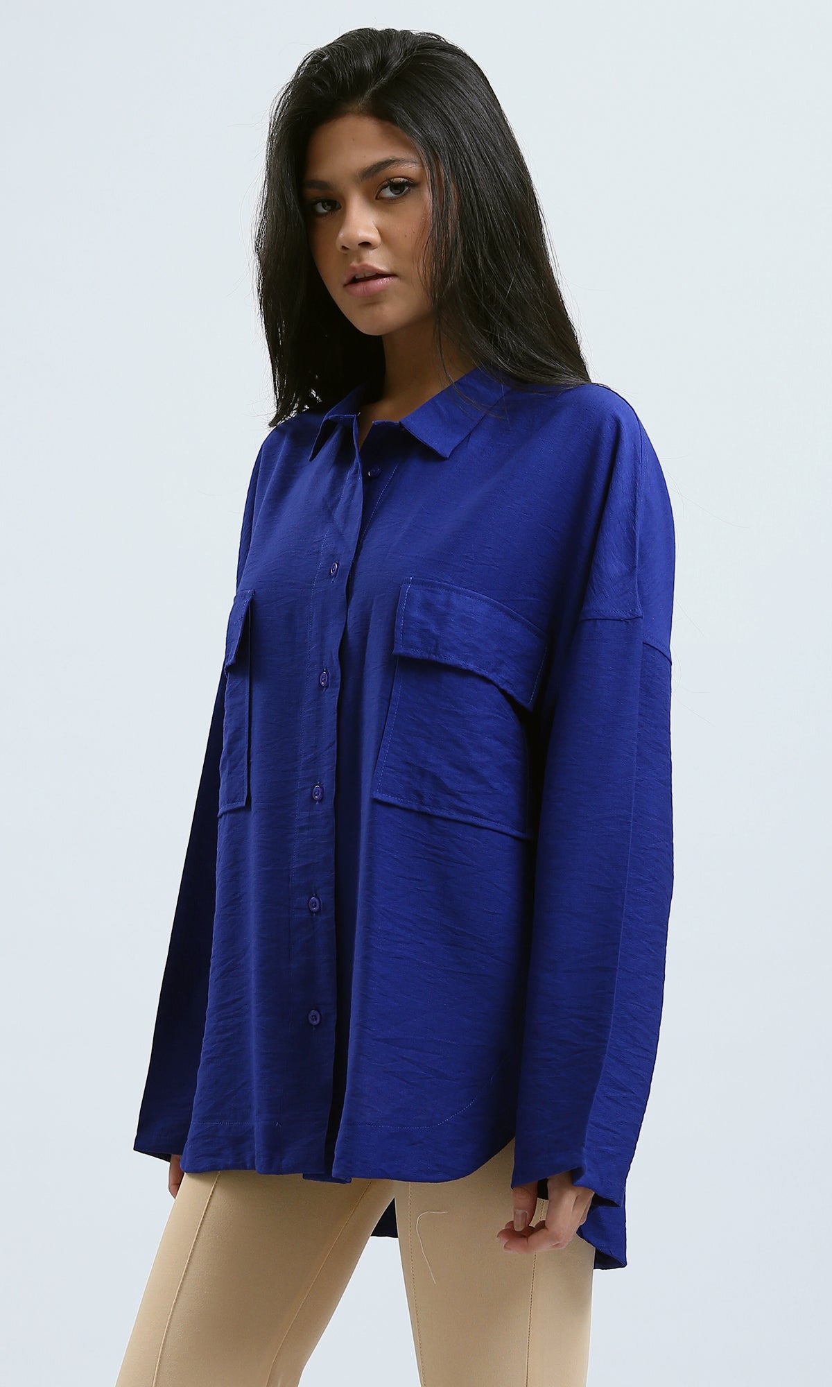 O179147 Dark Blue Summer Long Sleeve Shirt