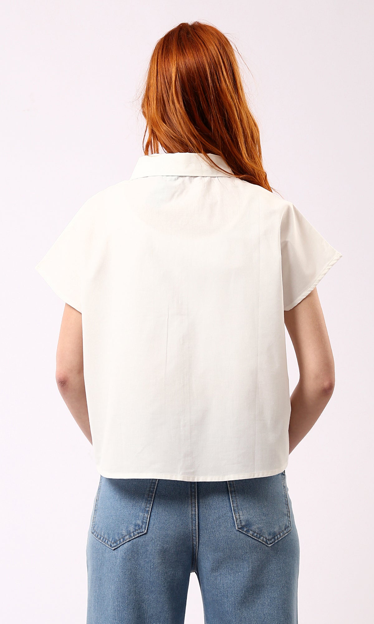 O179200 Short Sleeves Pastel Beige Solid Short Shirt 