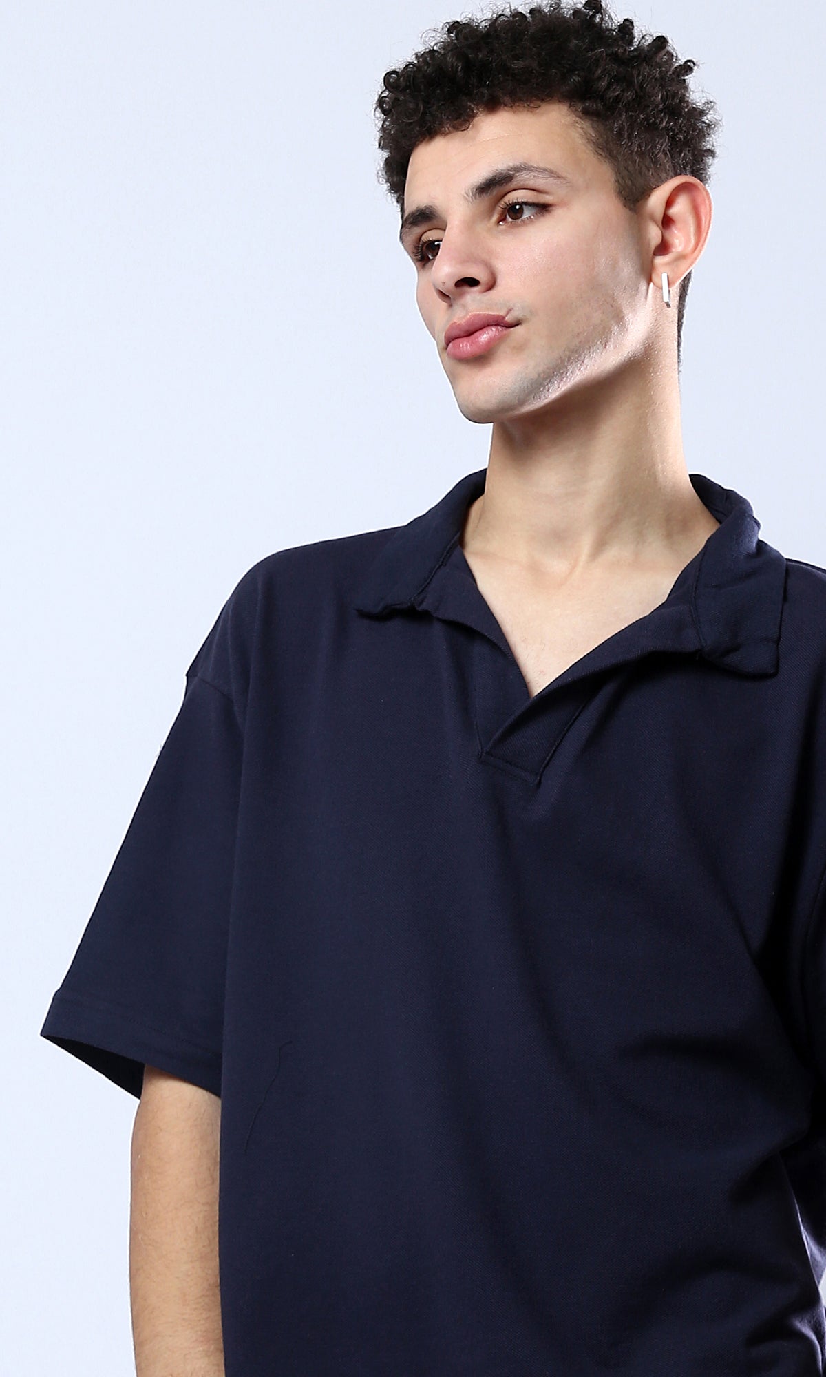 Midnight Navy Relaxed Fit Open Collar Polo Shirt - 0179248