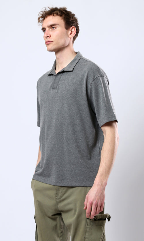 Charcoal Heather Relaxed Fit Polo Shirt - 0179249