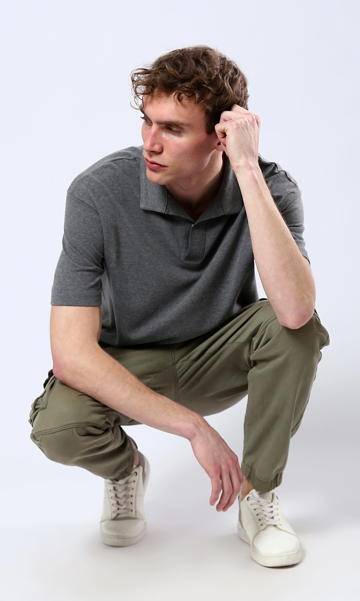 Charcoal Heather Relaxed Fit Polo Shirt - 0179249