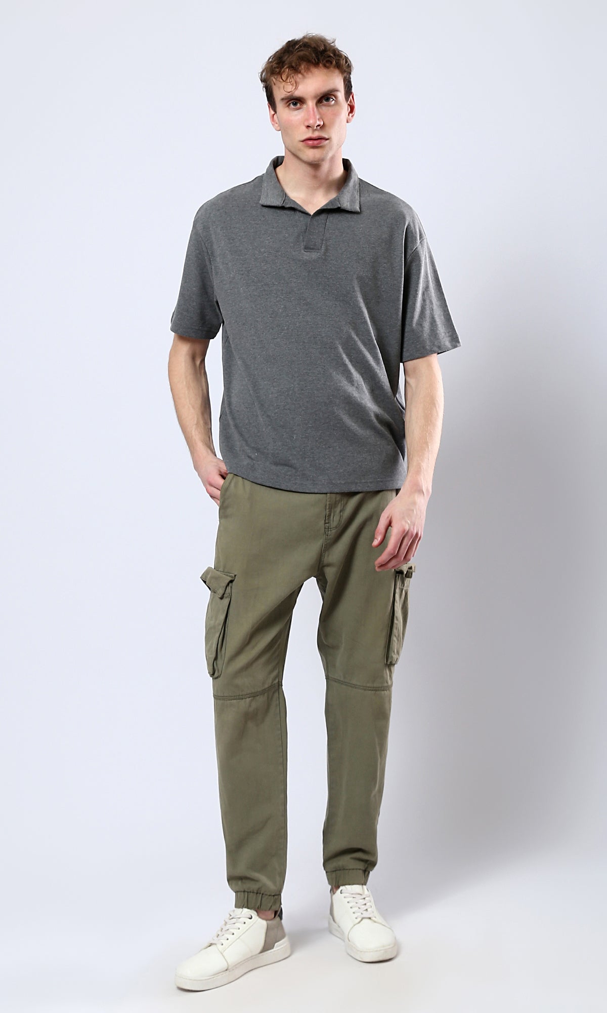 Charcoal Heather Relaxed Fit Polo Shirt - 0179249