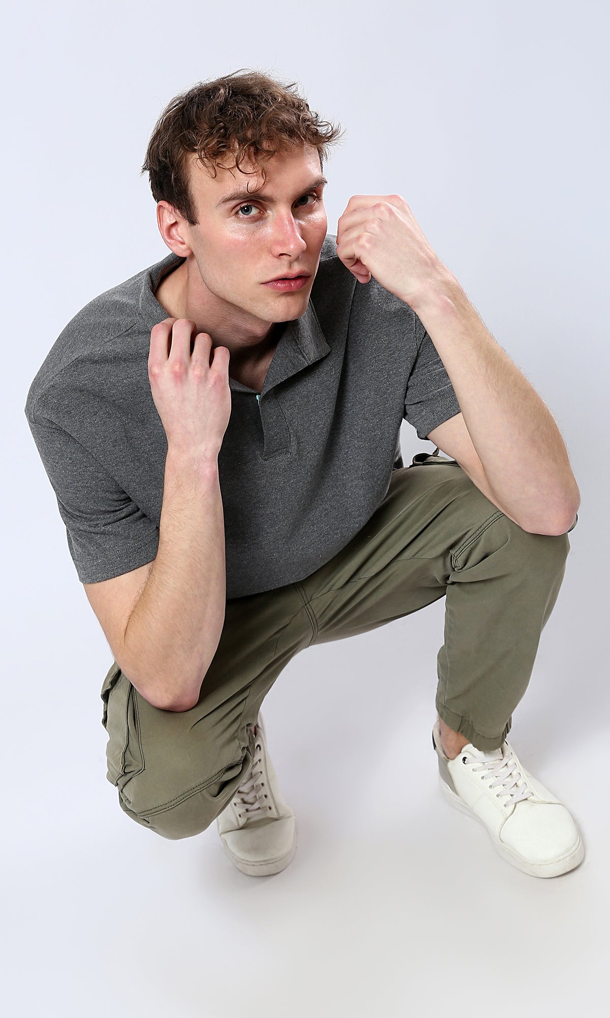 Charcoal Heather Relaxed Fit Polo Shirt - 0179249