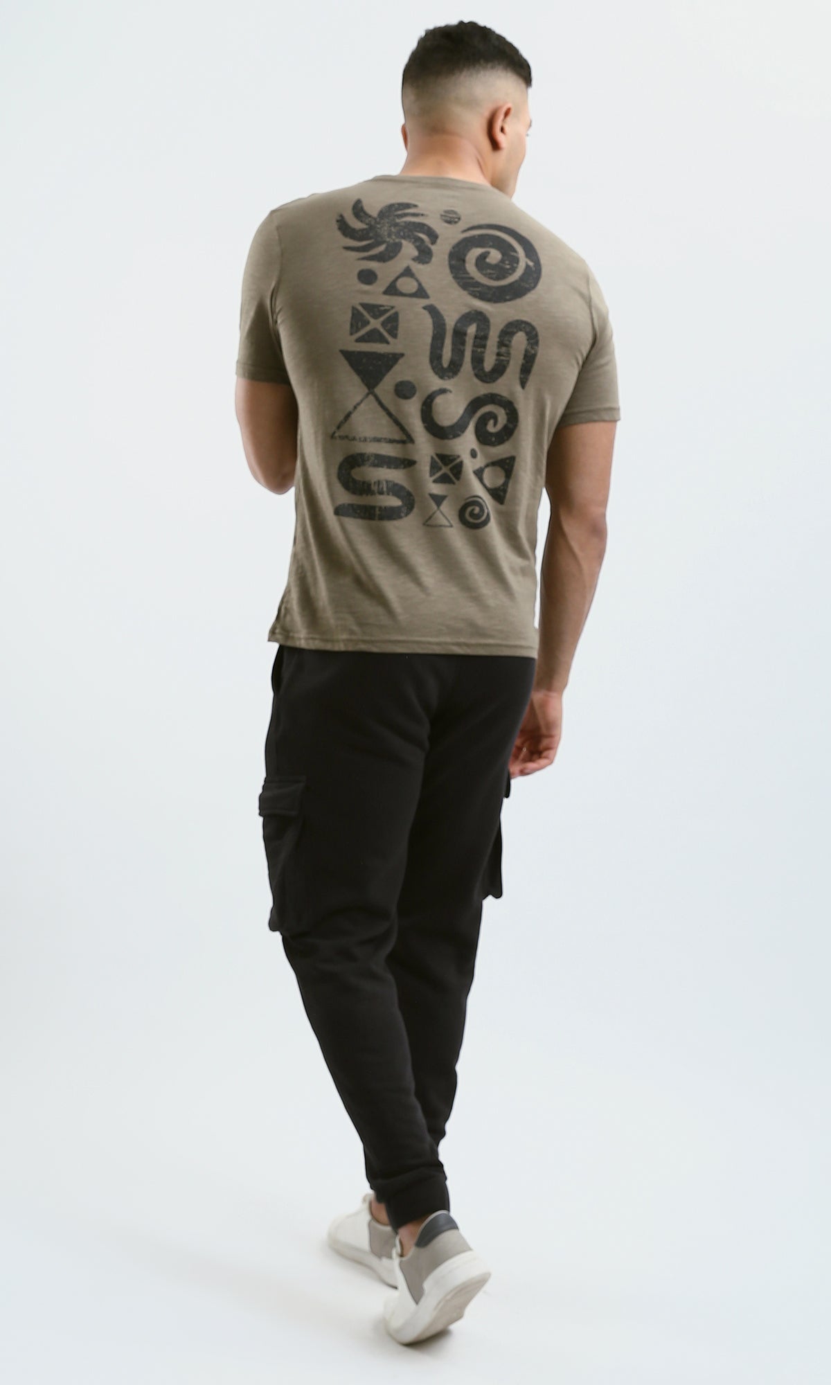 O179361 Summer Tee With Trendy Prints - Heather Dark Khaki