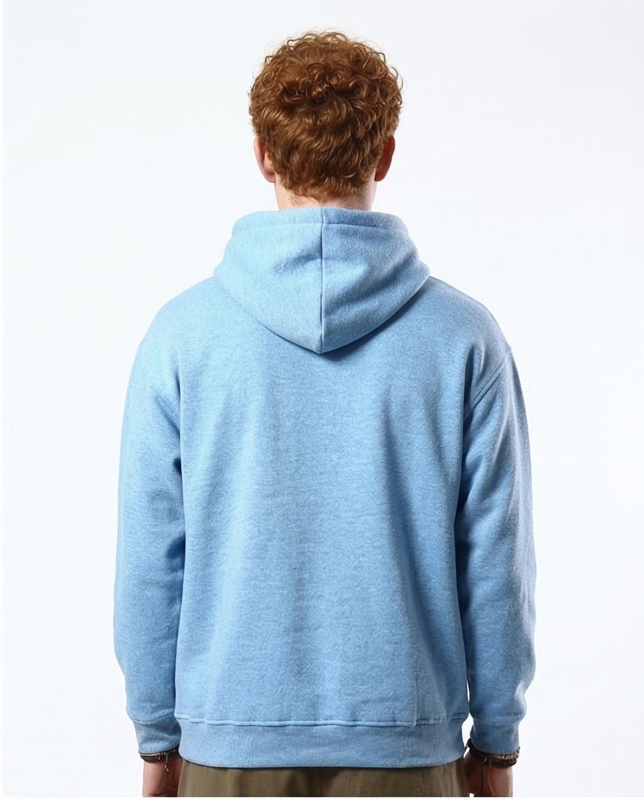 Ravin Men’s Relaxed Fit Heathered Fleece Hoodie – Sky Blue - O179374