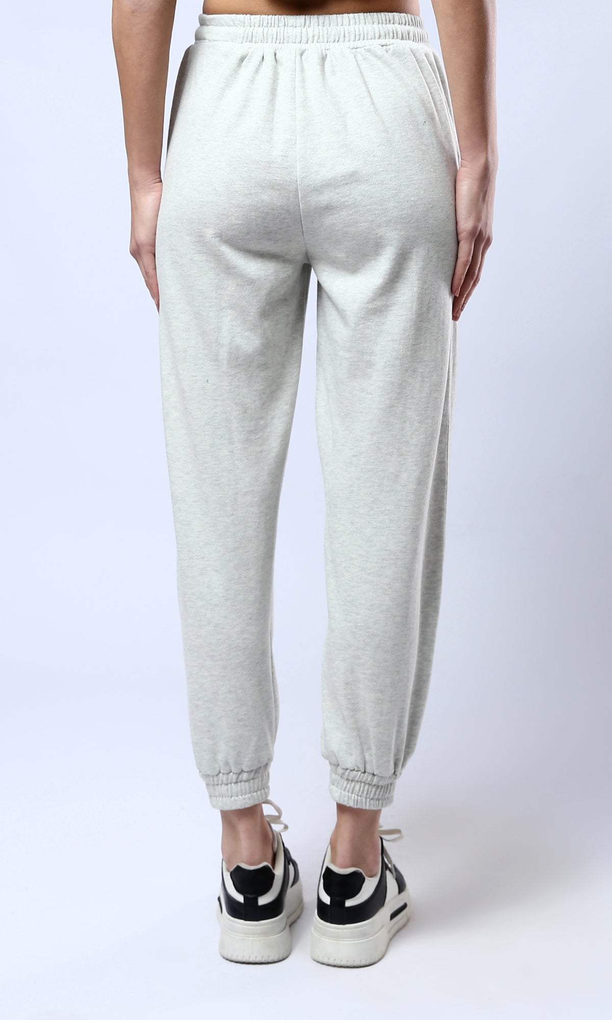 O179811 Heather Light Grey Comfy Cotton Jogger Pants