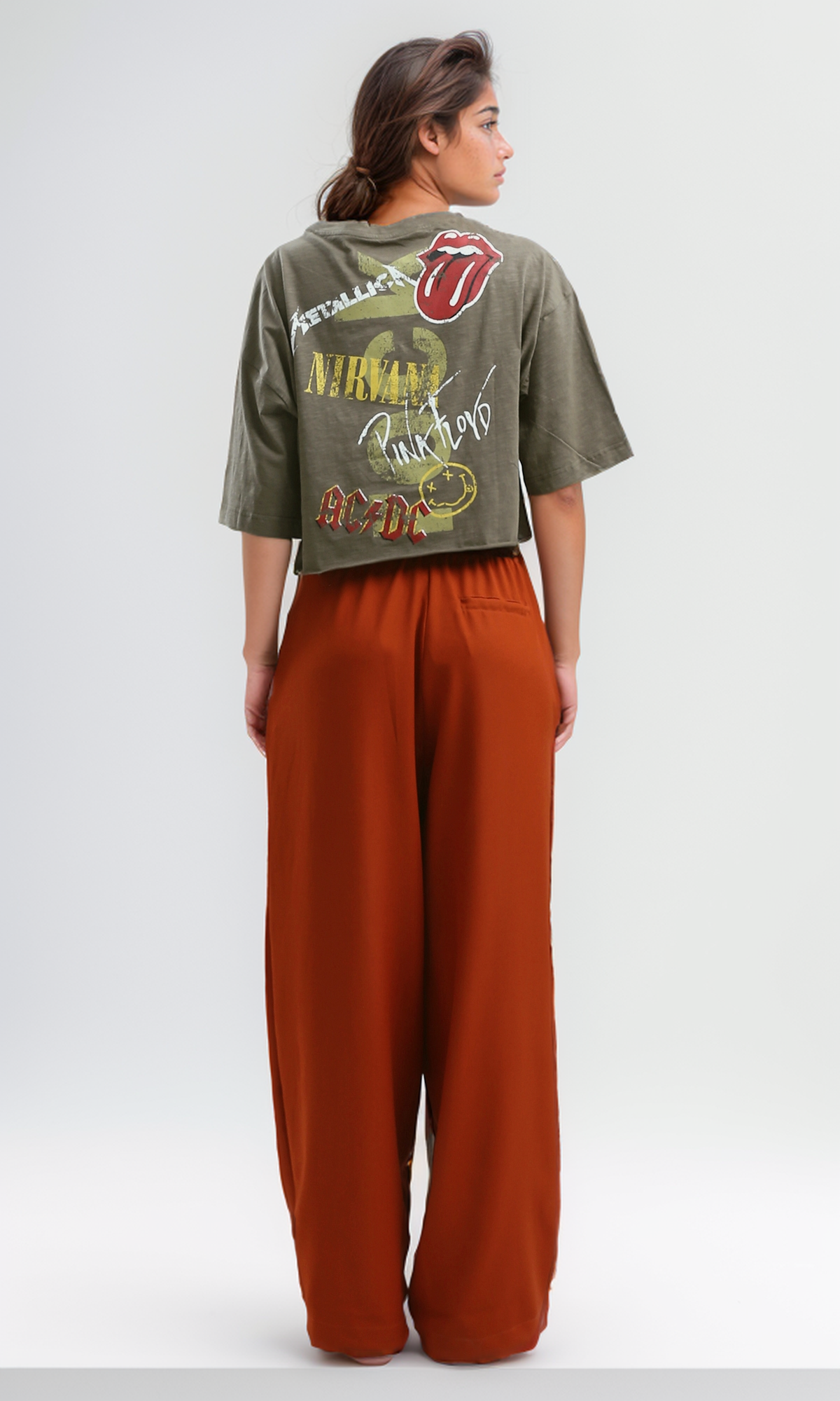 O179823 "Hard Rock" Printed Khaki Relaxed Fit Tee