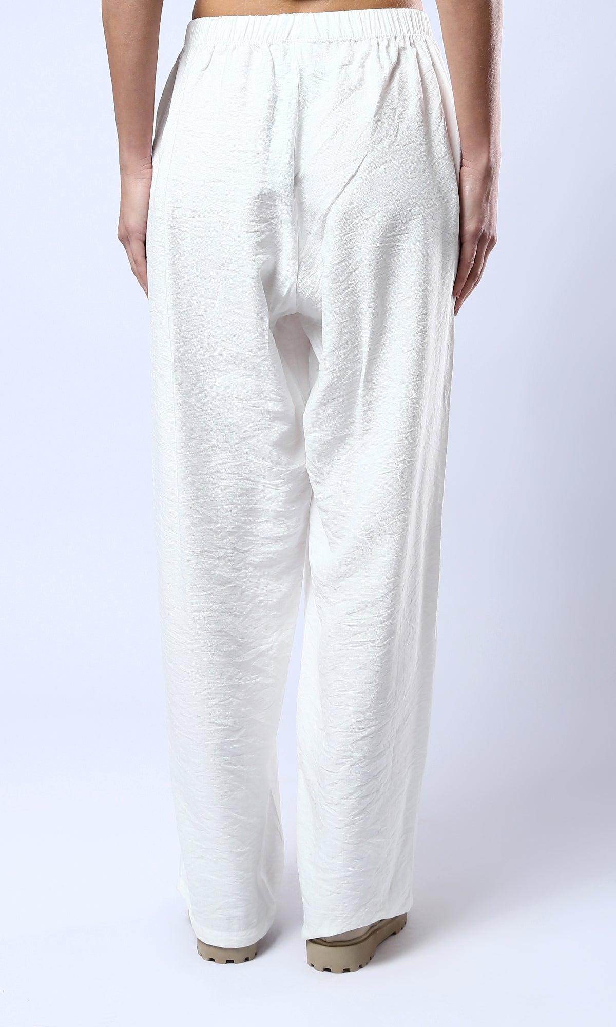 O179838 Comfy Wide Leg Off-White Summer Pants