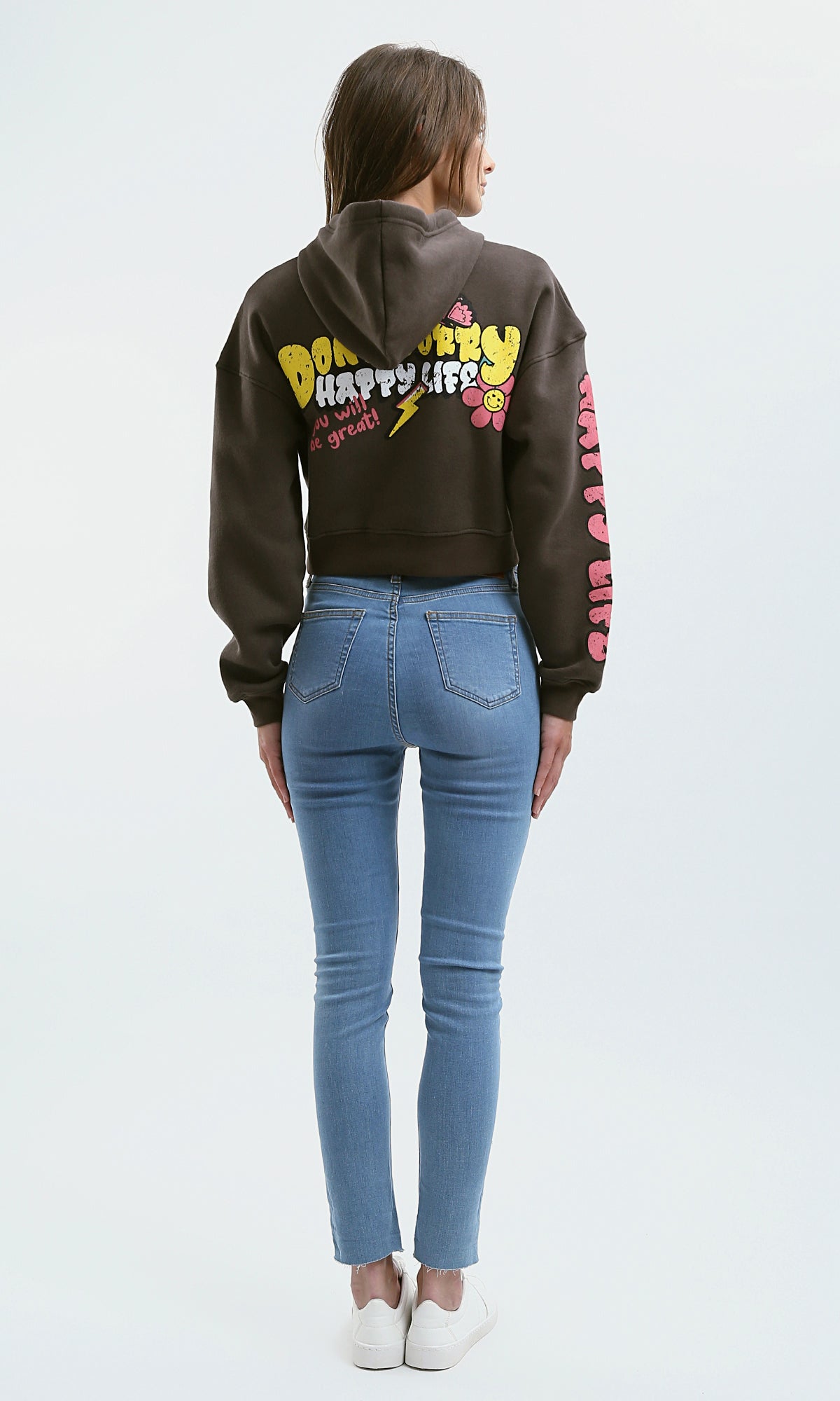 Women's Espresso Graphic Cropped Hoodie - 0179918
