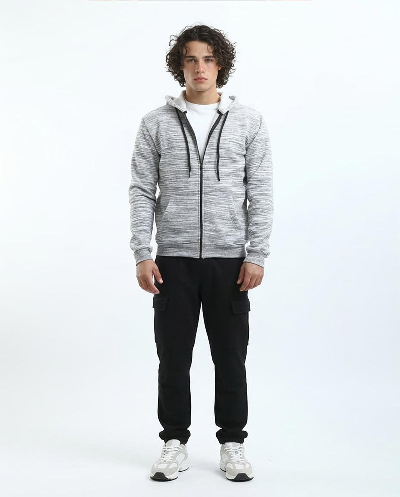 Ravin Men’s Space-Dye Sherpa-Lined Zip-Up Hoodie - o180398