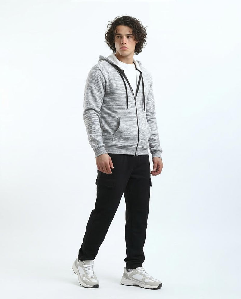 Ravin Men’s Space-Dye Sherpa-Lined Zip-Up Hoodie - o180398