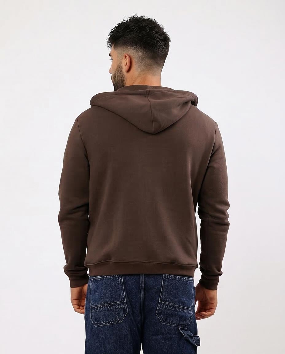 Men's Deep Chocolate Zip-Up Hoodie - 0180399