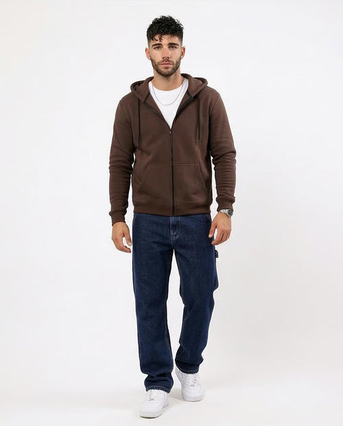 Ravin Men’s Premium Zip-Up Fleece Hoodie – Deep Cocoa - O180399