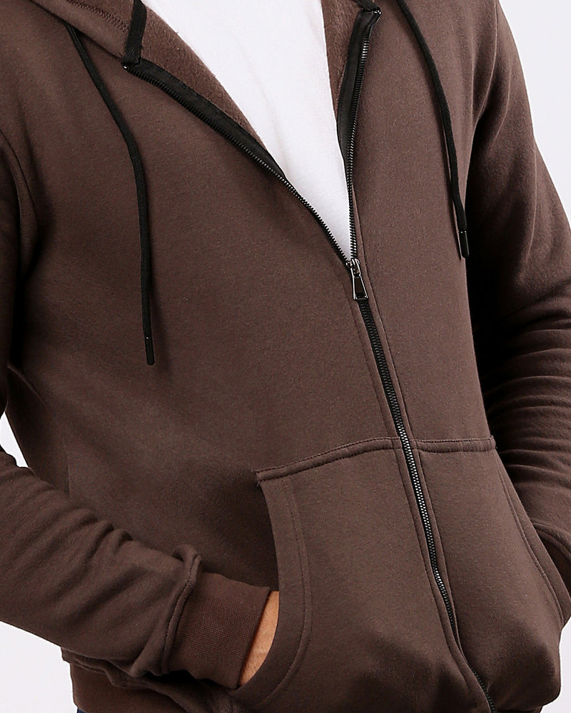 Ravin Men’s Premium Zip-Up Fleece Hoodie – Deep Cocoa - O180399