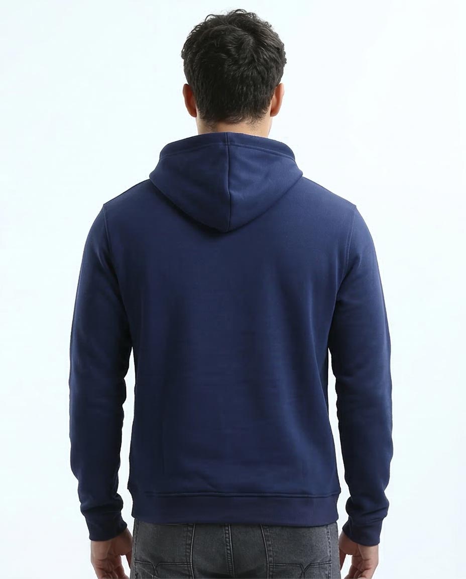 Navy Change Graphic Drawstring Hoodie - O180401