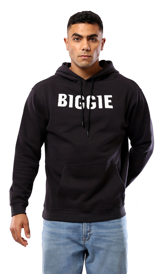 هودي كاجوال "Biggie" سهل الارتداء أسود